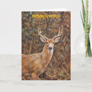 Carte Anniversaire Deer Buck Antlers