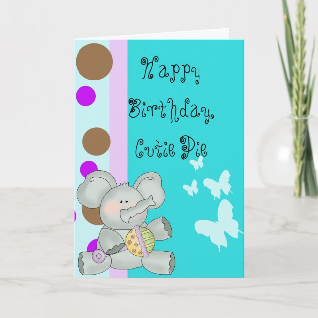 Carte Anniversaire d'éléphant bébé (Devant)
