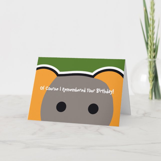 Carte Anniversaire d'éléphant formé par main (Devant)