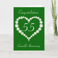 Anniversaire d'émeraude de diamant de coeur