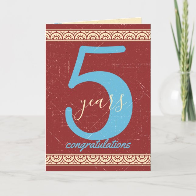 Carte anniversaire d'employé de jalon couleur pers (Devant)