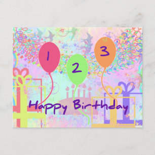 Carte Anniversaire d'enfant trois années - joyeux