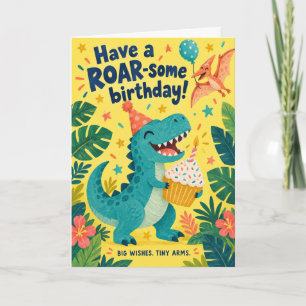 Carte Anniversaire d'enfants adorable avec un rugissemen