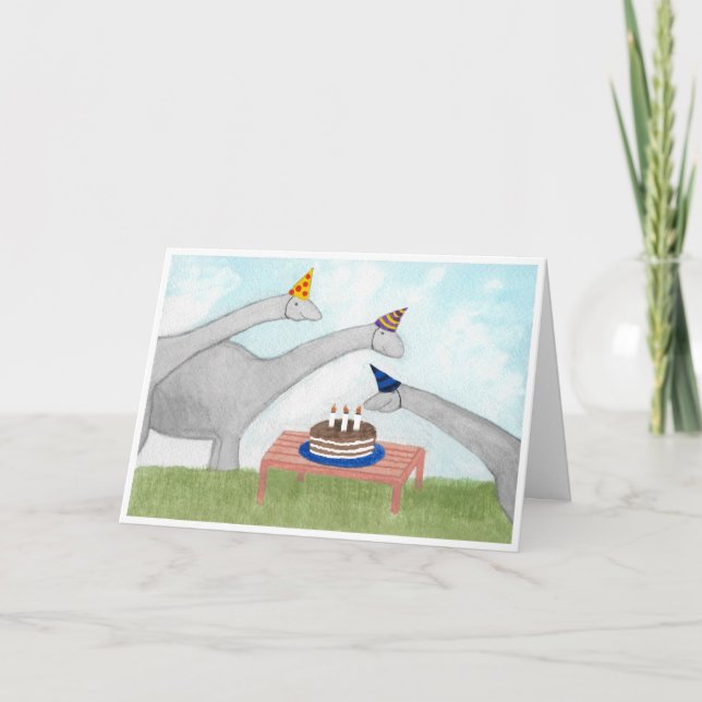 Carte Anniversaire des 3 ans de Dinosaures (Devant)