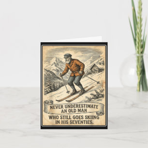 Carte Anniversaire des 70 ans d'un homme qui fait du ski