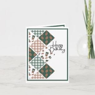 Carte Anniversaire des amateurs de café avec plaid