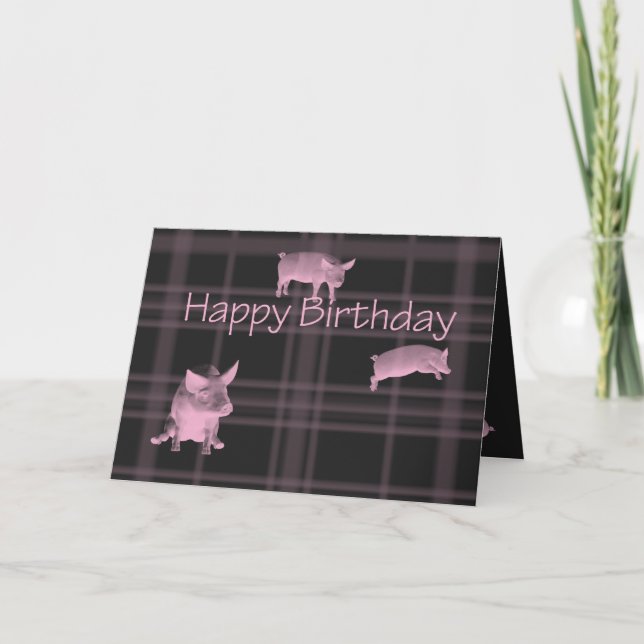 Carte Anniversaire des amateurs de cochon (Devant)