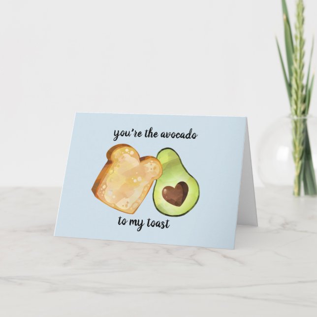 Carte anniversaire des amoureux de toast à l'avocat Sain (Devant)