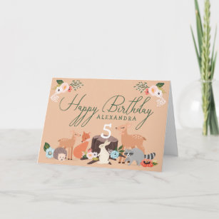 Carte Anniversaire Des Animaux De La Foret Des Bois De C Zazzle Fr