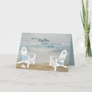 Carte Anniversaire des chaises de plage pour conjoint