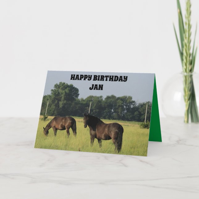 Carte Anniversaire des chevaux (Devant)