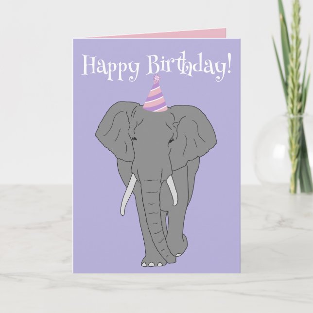 Carte Anniversaire des éléphants personnalisables (Devant)