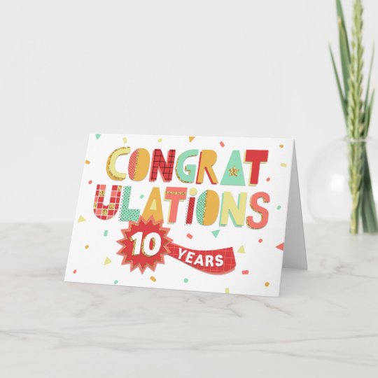 Carte Anniversaire Des Employes 10 Ans Fun Felicitations Zazzle Fr