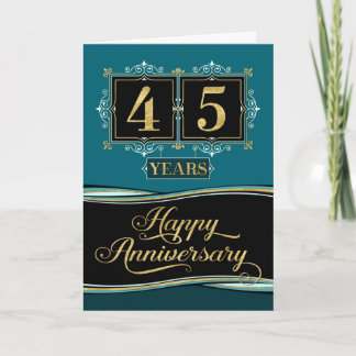 Carte Anniversaire des employés 45 années de jade formel
