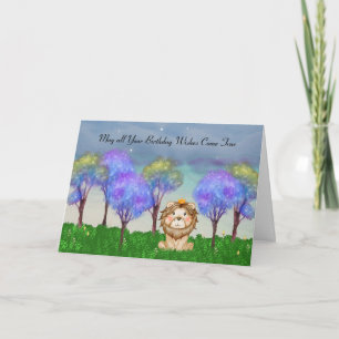 Carte Anniversaire des enfants avec un Lyon & Arbres mag