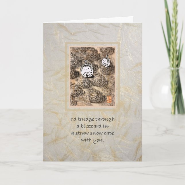 Carte Anniversaire Des Gens De Neige (Devant)