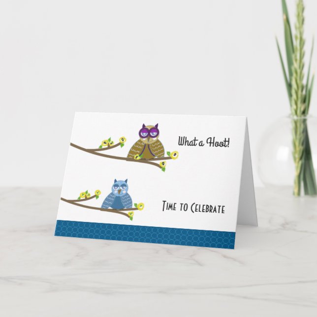 Carte Anniversaire des Hiboux Hoot (Devant)