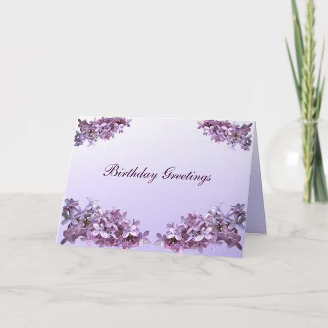 Carte Anniversaire des Lilacs élégants (Devant)