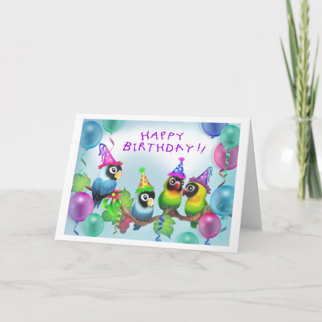 Carte Anniversaire des Lovebirds (Devant)