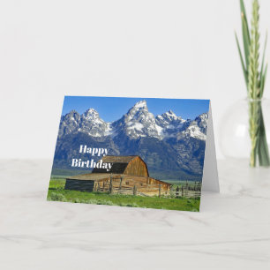 Carte Anniversaire des montagnes Rustic Barn