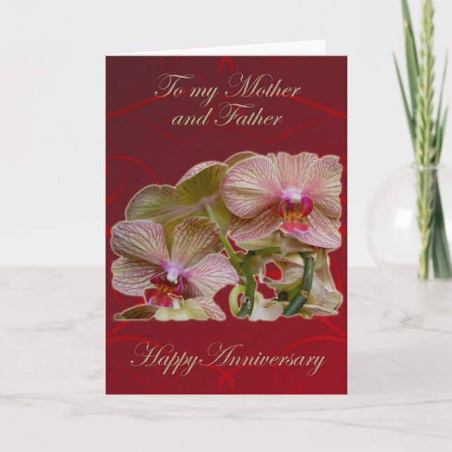 Carte Anniversaire Des Parents D'Orchidées En Tang (Devant)