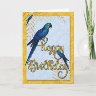 Carte Anniversaire des perroquets macaw Vintages