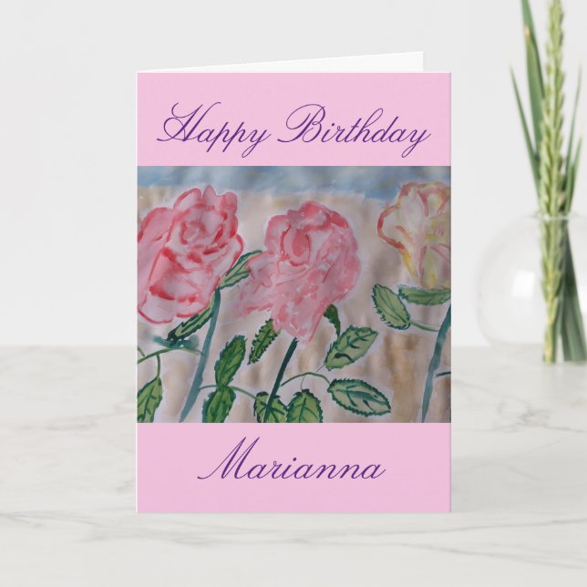 Carte Anniversaire des Roses d'été Abstraits (Devant)