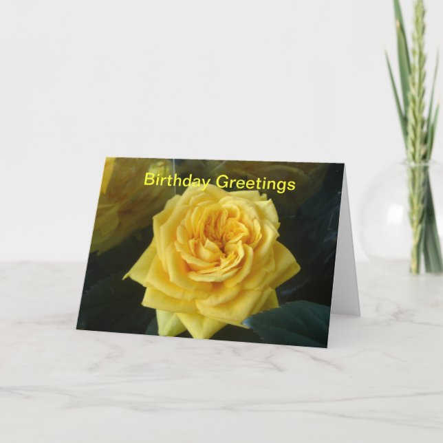 Carte Anniversaire des roses jaunes (Devant)