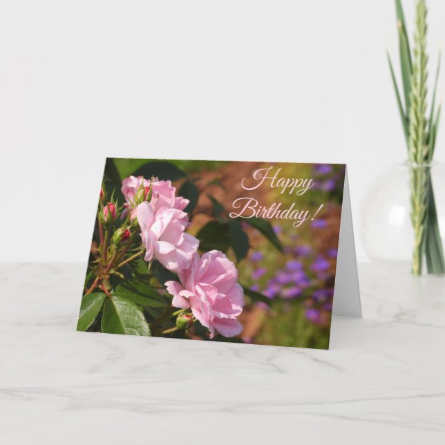 Carte Anniversaire des roses roses roses (Devant)