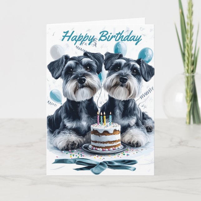 Carte Anniversaire des Schnauzers (Devant)