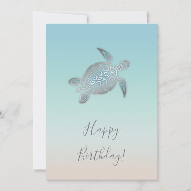 Carte Anniversaire des tortues de mer d'argent (Devant)