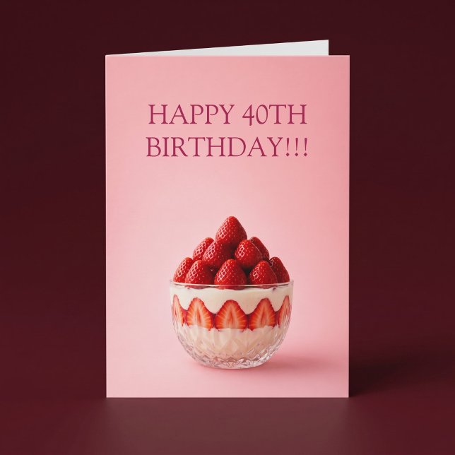 Carte Anniversaire Dessert aux Fraises (Créateur téléchargé)