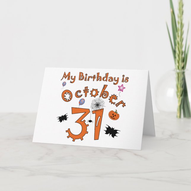 Carte Anniversaire d'Halloween 31 octobre (Devant)