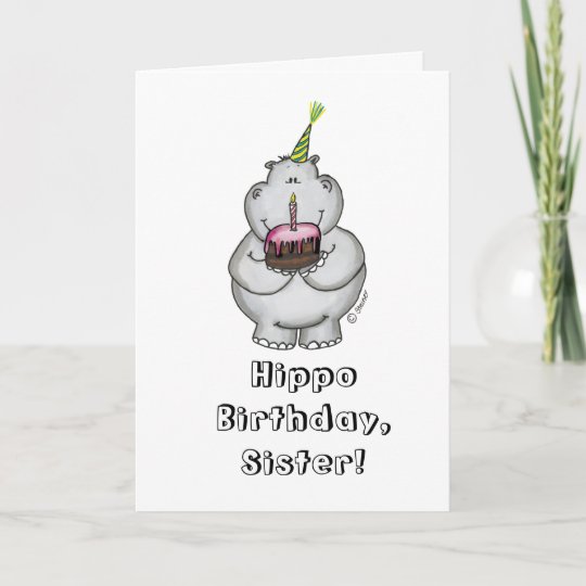 Carte Anniversaire D Hippopotame Joyeux Anniversaire Zazzle Fr