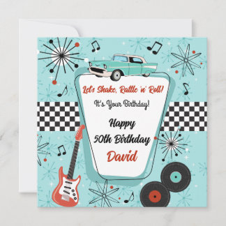Carte Anniversaire Diner Rétro des Années 50