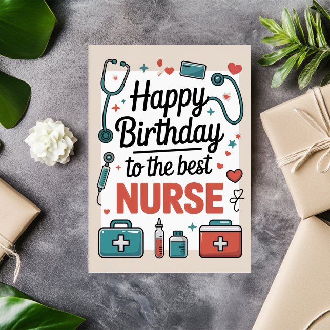 Carte Anniversaire d'infirmière personnalisé (Créateur téléchargé)