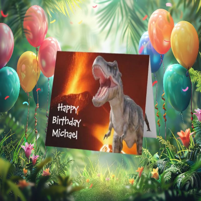 Carte Anniversaire Dino-Mite (celebrate a birthday with such an incredible theme—DINOSAURS!)