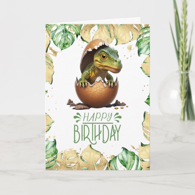Carte Anniversaire Dinosaur Baby Roar Jurassic Card (Devant)