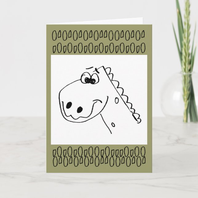 Carte Anniversaire Dinosaur Cheer (Couleur moi) (Devant)