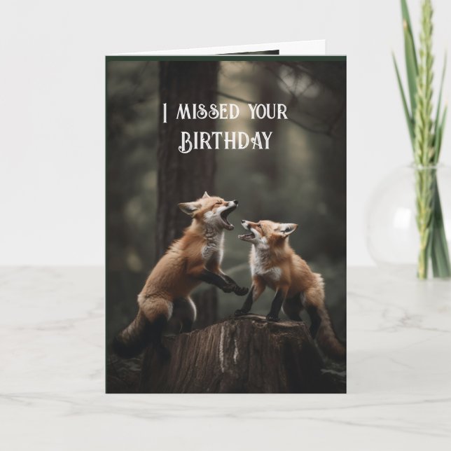 Carte Anniversaire disparu Fun Fox Sake (Devant)