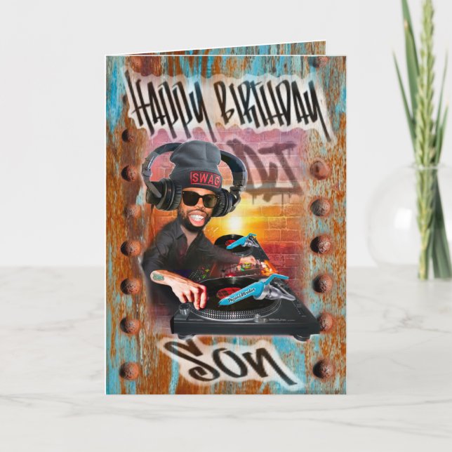 Carte Anniversaire DJ pour fils (Devant)
