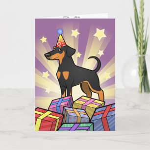 Carte Anniversaire Doberman Pinscher (oreilles de disque