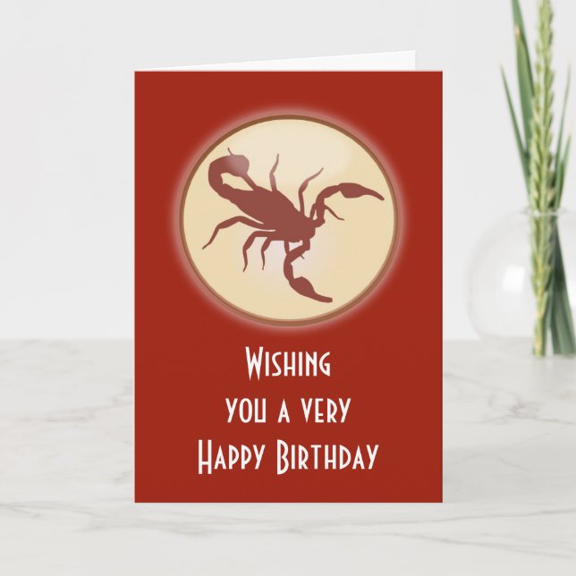 Carte Anniversaire d'octobre novembre de Scorpion avec (Devant)
