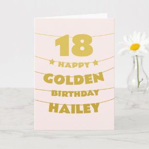 Carte Anniversaire d'or, 18 ans le 18, sur mesure