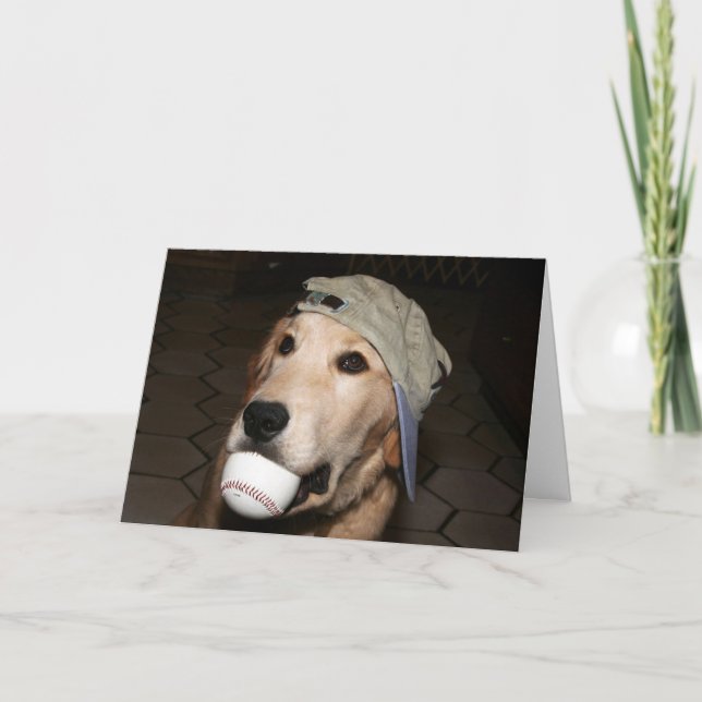 Carte Anniversaire d'or de base-ball de test maison (Devant)