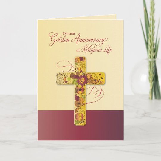 Carte Anniversaire D Or De La Vie Religieuse Pour La Zazzle Fr