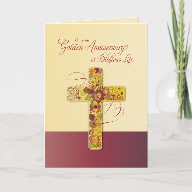 Carte Anniversaire d'or de la vie religieuse pour la Cro (Devant)