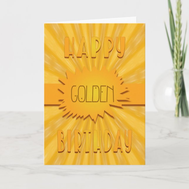 Carte Anniversaire d'or moderne (Devant)