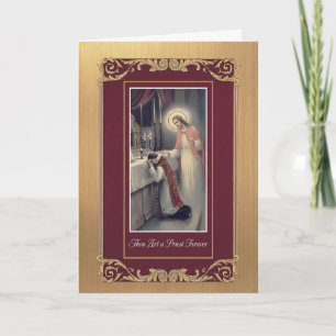 Carte Anniversaire d'ordination de prêtre catholique Ord