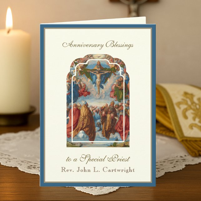 Carte Anniversaire d'ordination de prêtre Catholique tra (Créateur téléchargé)